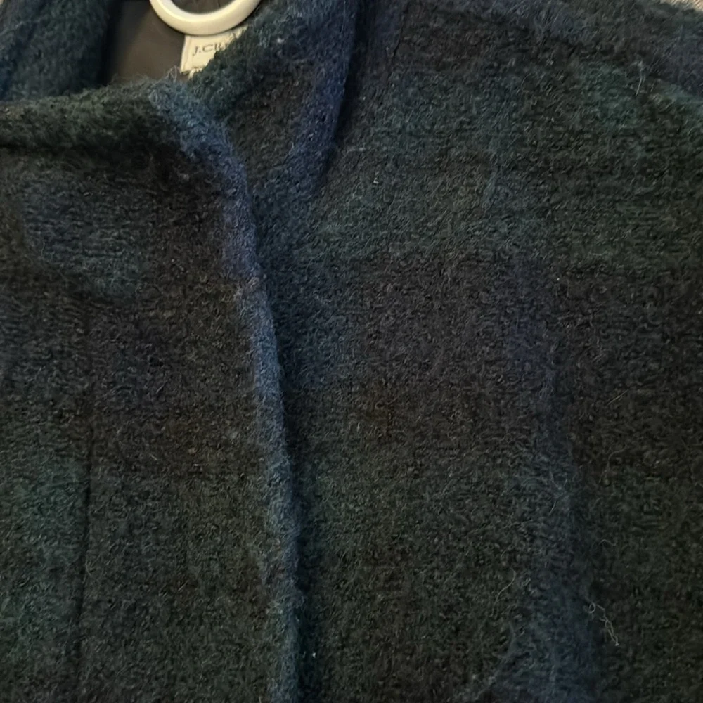 J. Crew Dark Green Textured Pea Coat - Picture 4 of 5